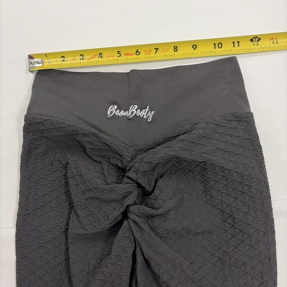 Boom Booty Leggings Large Gray Yoga Slimming Anti-Cellulite Rouched - Picture 10 of 13
